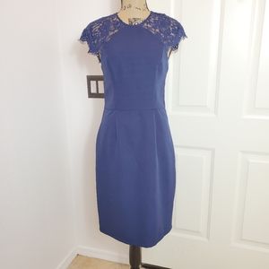 Chi Chi London blue lace sleeves Dress